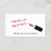Girly Mod Pink Lipstick Makeup Artist Visitenkarte (Vorderseite)