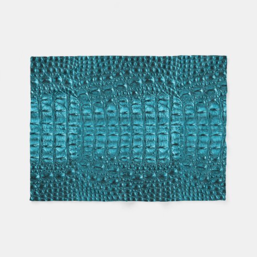 girly Mode-Türkisblau Alligatorleder Fleecedecke (Vorderseite (Horizontal))