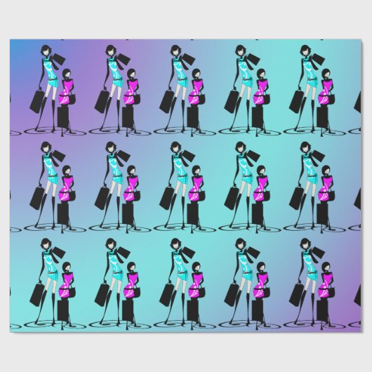 Girly Modells Shopping Paris Geschenkpapier (Flach)