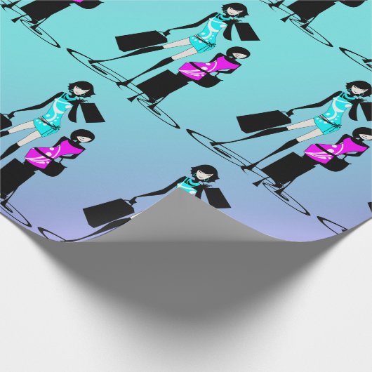 Girly Modells Shopping Paris Geschenkpapier (Ecke)