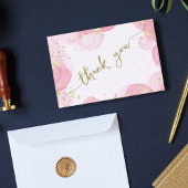 Girly Modern Abstrakt Pink Ink Imitate Gold Glitze Dankeskarte