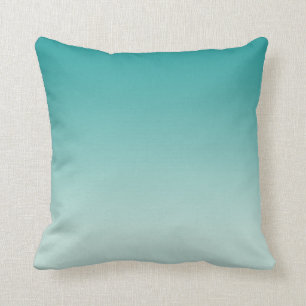 Girly Modern Aquamarin Aqua Ombre Kissen