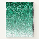 Girly Modern Aquamarin Green Glitzer Sparkle Monog Notizblock (Rückseite)