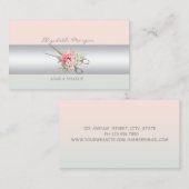 Girly Modern Beruflich Charming, Blume, Schere Visitenkarte (Vorne/Hinten)