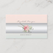 Girly Modern Beruflich Charming, Blume, Schere Visitenkarte (Vorderseite)