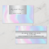 Girly Modern Beruflich Charming Holographic Visitenkarte (Vorne/Hinten)