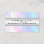 Girly Modern Beruflich Charming Holographic Visitenkarte (Rückseite)