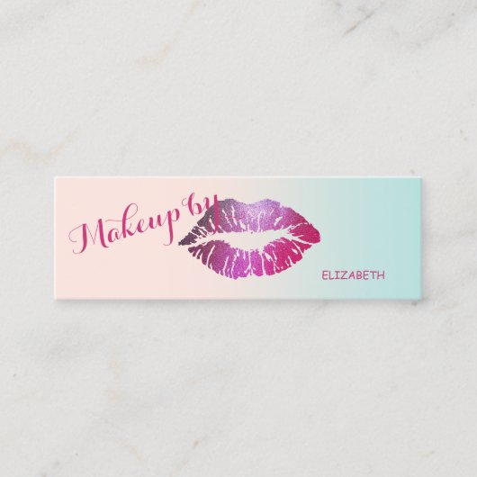 Girly Modern Beruflich Glitterie Lips Mini Visitenkarte (Vorderseite)