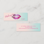 Girly Modern Beruflich Glitterie Lips Mini Visitenkarte (Vorne/Hinten)
