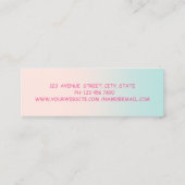 Girly Modern Beruflich Mini Visitenkarte (Rückseite)