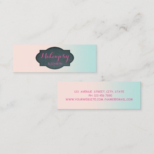 Girly Modern Beruflich Mini Visitenkarte (Vorne/Hinten)