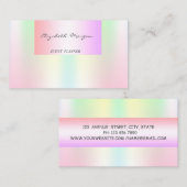 Girly Modern Beruflich Pastel Holographic Visitenkarte (Vorne/Hinten)