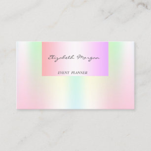 Girly Modern Beruflich Pastel Holographic Visitenkarte