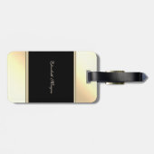 Girly Modern Black,Gold,Cat-Personalisiert Gepäckanhänger (Rückseite horizontal)