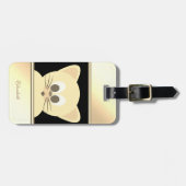 Girly Modern Black,Gold Kitty -Personalisiert Gepäckanhänger (Vorderseite horizontal)