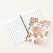 Girly Modern Blush Pink White Gold Floral Notizbuch (Innenseite)