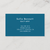 Girly Modern Calligraphy Blue Business Card Visitenkarte (Rückseite)