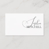 Girly Modern Calligraphy Minimalist White Visitenkarte (Vorderseite)