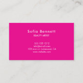 Girly Modern Calligraphy Pink Business Card Visitenkarte (Rückseite)