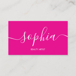 Girly Modern Calligraphy Pink Business Card Visitenkarte