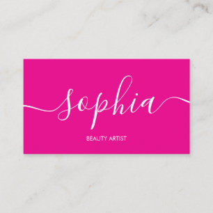 Girly Modern Calligraphy Pink Business Card Visitenkarte
