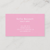 Girly Modern Calligraphy Pink Business Card Visitenkarte (Rückseite)