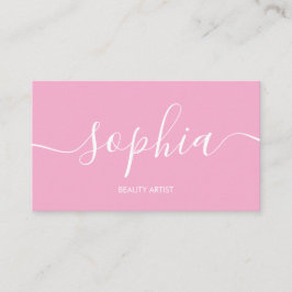 Girly Modern Calligraphy Pink Business Card Visitenkarte