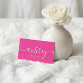 Girly Modern Calligraphy Pink Visitenkarte