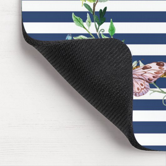 Girly Modern Chic Butterfells Stripes Mousepad (Ecke)
