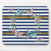 Girly Modern Chic Butterfells Stripes Mousepad (Vorne)
