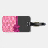 Girly Modern Chic Stripes, kat-Personalisiert Gepäckanhänger (Rückseite horizontal)