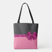 Girly Modern Chic Stripes Personalisiert Tasche (Rückseite)