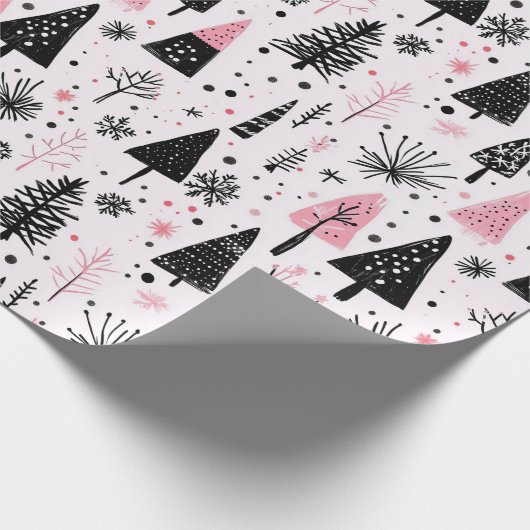 Girly Modern Christmas Geschenkpapier (Ecke)