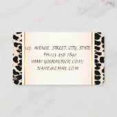 Girly Modern Elegant, Leopard Print, Glitzer Dress Visitenkarte (Rückseite)