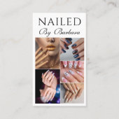 Girly Modern Foto Nail Artist Technician QR Code Visitenkarte (Vorderseite)