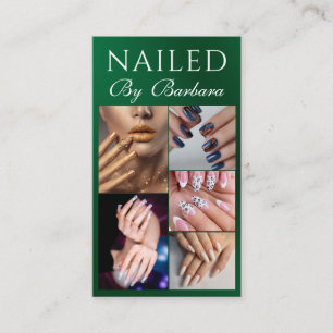 Girly Modern Foto Nail Artist Technician QR Code Visitenkarte