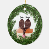 Girly Modern Friends Forever BESTE FREUNDIN Frohe Keramik Ornament (Links)