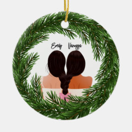 Girly Modern Friends Forever BESTE FREUNDIN Frohe  Keramik Ornament