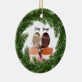 Girly Modern Friends Forever BESTE FREUNDIN Frohe Keramik Ornament (Rechts)
