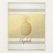 Girly Modern Gold Streifen, Gold Ananas Planer (Vorderseite)