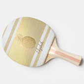 Girly Modern Gold Streifen, Gold Ananas Tischtennis Schläger (Seitenansicht)