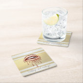 Girly Modern Gold Streifen, Metallische Tropfen Li Rechteckiger Pappuntersetzer (Vor Ort)