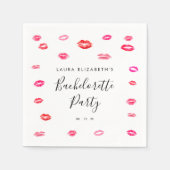 Girly Modern Kiss Lipstick-Junggeselinnen-Abschied Serviette (Vorderseite)