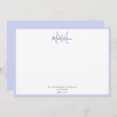 Girly Modern Lavender Handschrift Monogram Note C Mitteilungskarte (Vorne/Hinten)