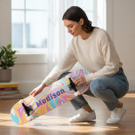 Girly Modern Marble Swirl Lila Individuelle Name Skateboard<br><div class="desc">Girly Modern Marble Swirl Lila Individuelle Name Skateboard bietet Ihren personalisierten Namen in der modernen Typografie auf einem marmorfarbenen Hintergrund von rosa, lila, orange, blau und weiß. Personalisieren Sie diese, indem Sie den Text in dem dafür vorgesehenen Textfeld bearbeiten. Geben Sie Ihrem Lieblingskateboarder zu Weihnachten, Geburtstag oder Ihrer BESTE FREUNDIN...</div>