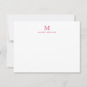 Girly Modern Monogram Initial Magenta Hot Pink Einladung (Vorderseite)