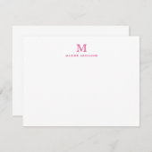 Girly Modern Monogram Initial Magenta Hot Pink Einladung (Vorne/Hinten)