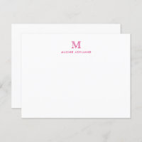 Girly Modern Monogram Initial Magenta Hot Pink