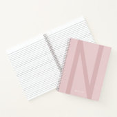 Girly Modern Personalisiert Big Initial Name Pink Notizblock (Innenseite)