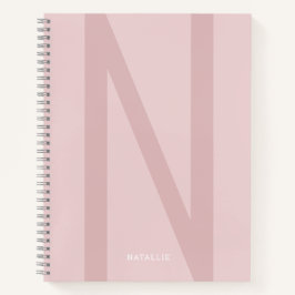 Girly Modern Personalisiert Big Initial Name Pink Notizblock